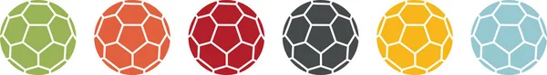 Gruppe Farbiger Handball Sport Ikonen — Stockvektor
