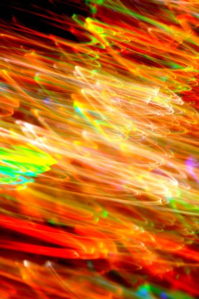 Vibrant Crazy Neon Movement Lights Background Oranges Yellows — Stock Photo, Image