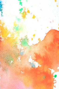 Beyaz Kağıt Üzerine Bir Su Boyası Soyut Karışık Renkler Arkaplan Bulutları Gibi Boyar