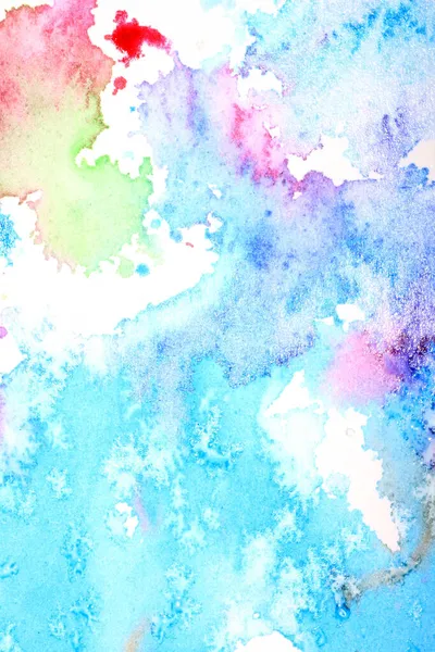 Splash Watercolour Paints White Paper Abstract Mixed Colours Clouds Background — Stock Photo, Image
