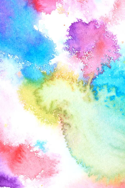 Abstract Watercolour Vibrant Splatters Mixed Paints White Background — Stock Photo, Image