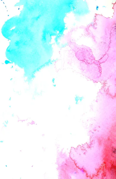 Abstract Watercolour Vibrant Splatters Mixed Paints White Background — Stock Photo, Image