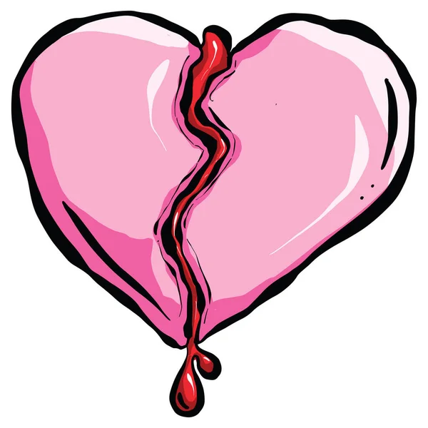 Corazón Cartón Zombi Muerto Rosa Para Día San Valentín Ilustración — Vector de stock