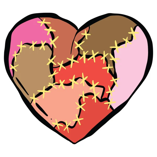 Pink Undead Zombie Carton Heart Valentines Day Halloween Illustration — стоковий вектор
