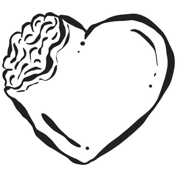 Dead Zombie Hearts Cartoon Illustrations Stitches Brains Bones Valentines Day — 스톡 벡터