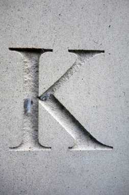 Sıkıntılı Durum Tipografisinde Yazılı Sözcük Bulundu K Harfi