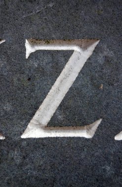 Sıkıntılı Durum Tipografisinde Yazılı Sözcük z Harfi Bulundu