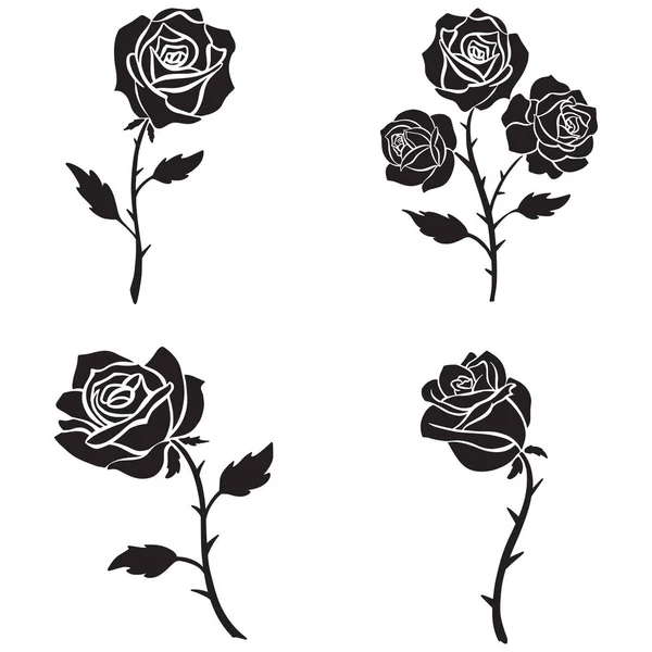 Цветок Черной Розы — стоковый вектор