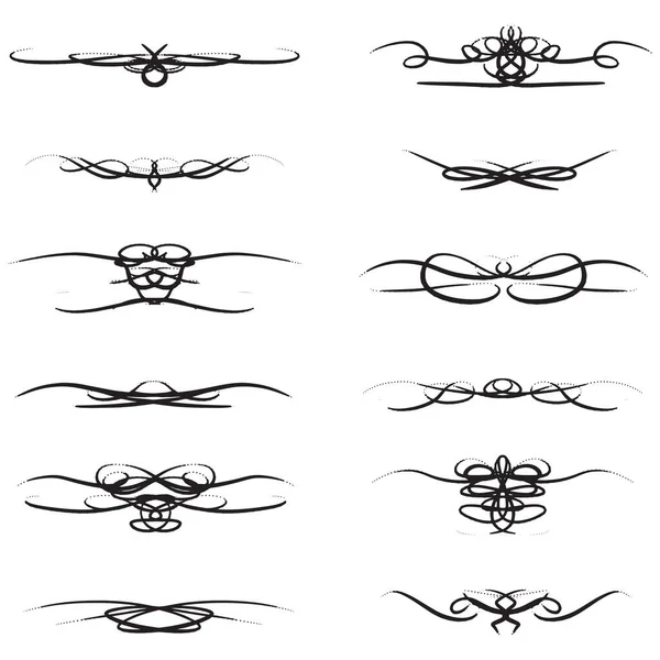 Decorative Borders Swirl Dividers Underline Designs — Archivo Imágenes Vectoriales