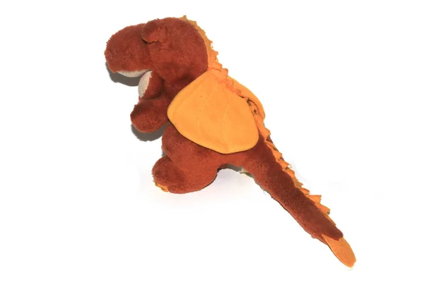 Nostalga Old Stuffed Soft Toy Dragon Dinosaur — Stok fotoğraf