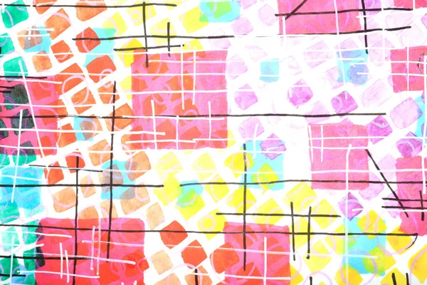 Ein Lebendiger Abstrakter Hintergrund Mit Farbwirbeln Und Linien Aus Pinselstrichen — Stockfoto