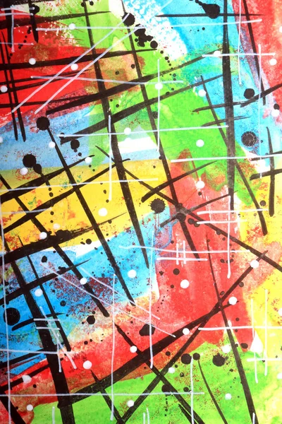 Vibrant Abstract Background Made Paint Swirls Lines Brushstrokes — 스톡 사진