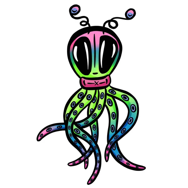 Funny Imaginary Monster Mascot Cartoon Character — Stock Vector