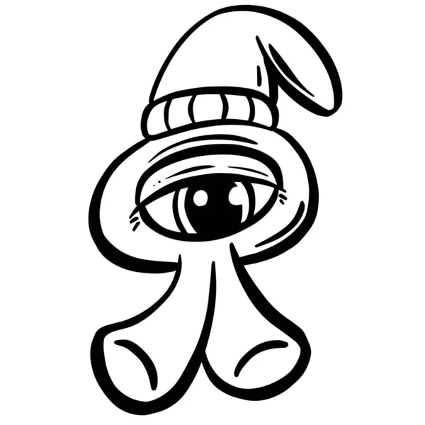 Mascotte Drôle Monstre Imaginaire Personnage Bande Dessinée — Image vectorielle