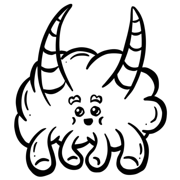 Personaje Dibujos Animados Mascota Monstruo Imaginario Divertido — Archivo Imágenes Vectoriales