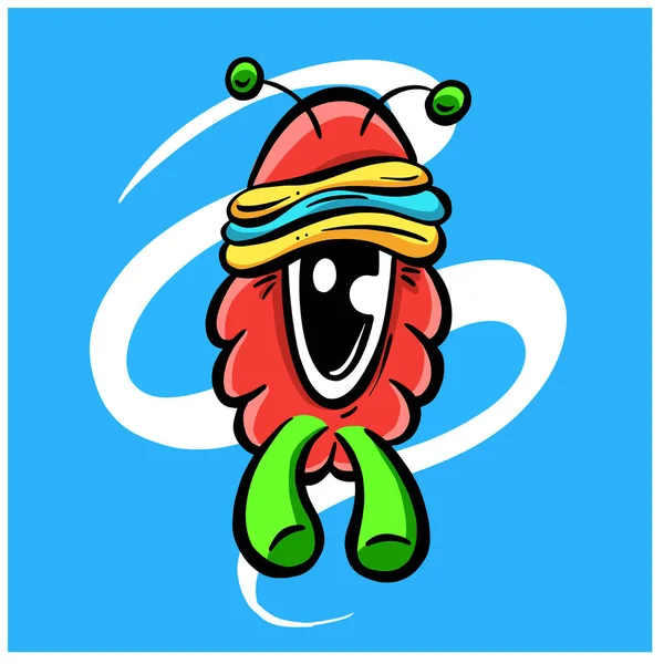 Komik Hayali Canavar Maskot Çizgi Filmi Karakteri 