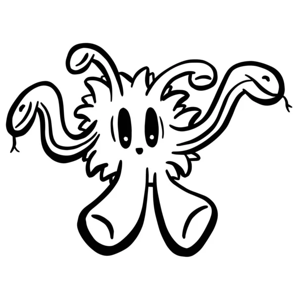 Funny Imaginary Monster Maskot Cartoon Character — Stockový vektor