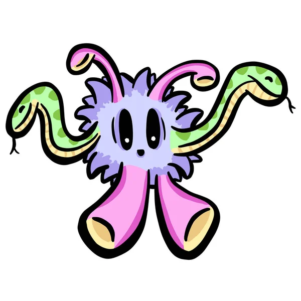 Funny Imaginary Monster Mascot Character — стоковый вектор