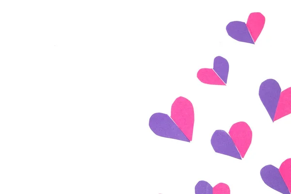 Fundo Design Papel Coração Partido Rosa Roxo Para Dia Dos — Fotografia de Stock
