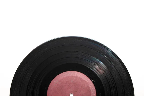 Närbild Vinyl Record Vit Bakgrund — Stockfoto