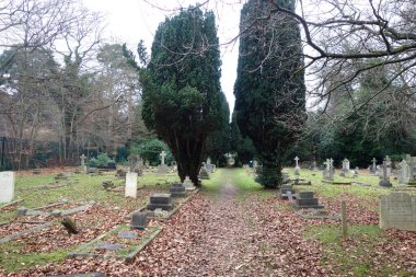 Kırık ve Düşmüş Çarmıhları ve Mezarları Fazla Büyümüş Çimlerde Olan Eski Bir Mezarlık