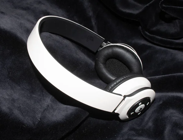 Whitless White Headphones Black Background — стоковое фото