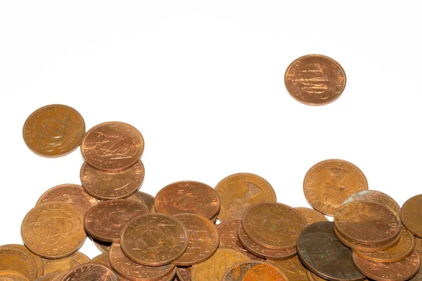Μια Μαζική Συλλογή Από Παλιά Προdeciminal Pennies Και Half Penny — Φωτογραφία Αρχείου