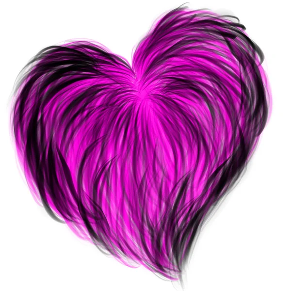 Fluffy Och Lurvig Rolig Kärlek Hjärta Alla Hjärtans Dag Monster — Stockfoto