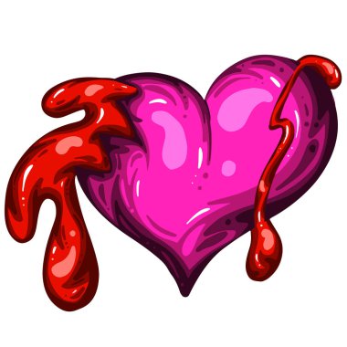 Pembe Ölü Zombi Kalbi Çizgi Filmi Kanlı Çizgi Filmi ve Sevgililer Günü veya Cadılar Bayramı için