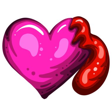 Pembe Ölü Zombi Kalbi Çizgi Filmi Kanlı Çizgi Filmi ve Sevgililer Günü veya Cadılar Bayramı için