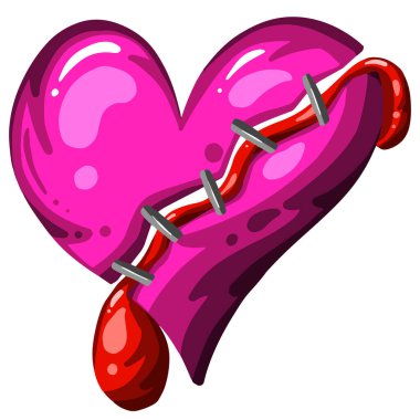 Pembe Ölü Zombi Kalbi Çizgi Filmi Kanlı Çizgi Filmi ve Sevgililer Günü veya Cadılar Bayramı için