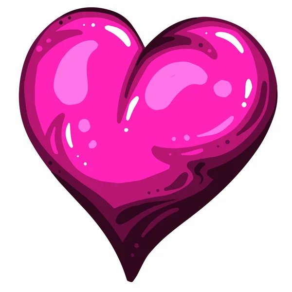 Pink Dead Zombie Heart Cartoon Illustration Blood Valentines Day Halloween — 스톡 벡터