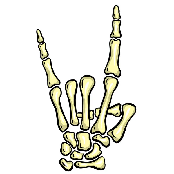 Cartoon Skeleton Hand Gesture Illustration Vector Halloween — Stockový vektor