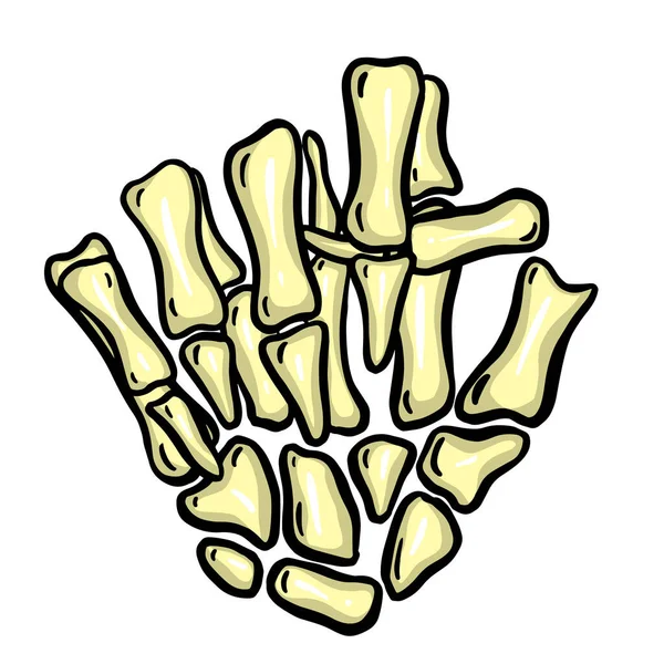 Cartoon Skeleton Hand Gesture Illustration Vector Halloween — 스톡 벡터