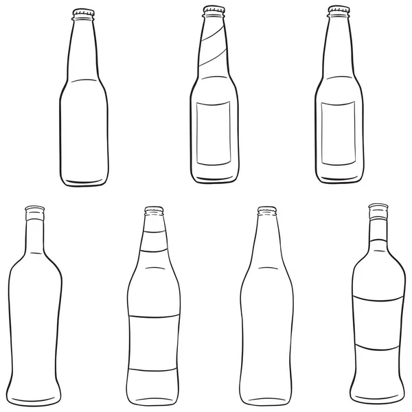 Ilustración Dibujos Animados Botellas Vino Colección Iconos — Vector de stock