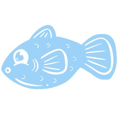 Çizgi film Biçimli Balık Balık Simgesi veya Balık Tutmak için Logo Fikri 