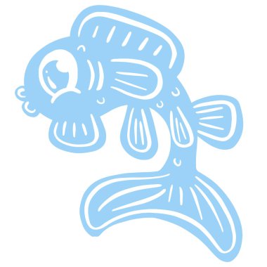 Çizgi film Biçimli Balık Balık Simgesi veya Balık Tutmak için Logo Fikri 