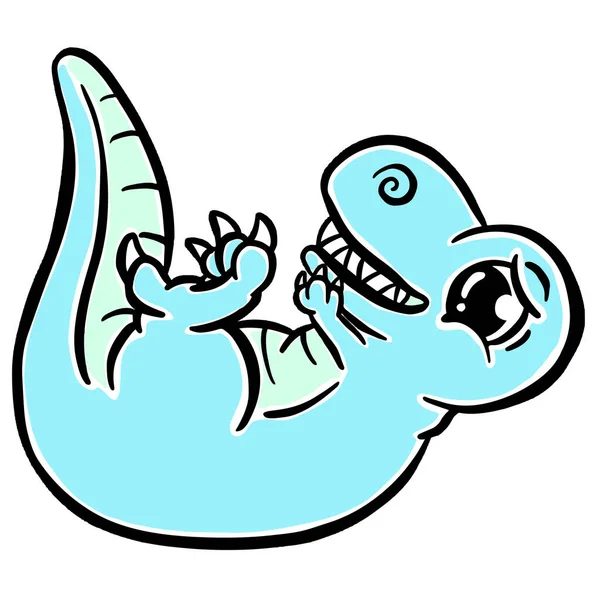 幸せなベクトルを探している子供のためのかわいい漫画恐竜イラスト — ストックベクタ