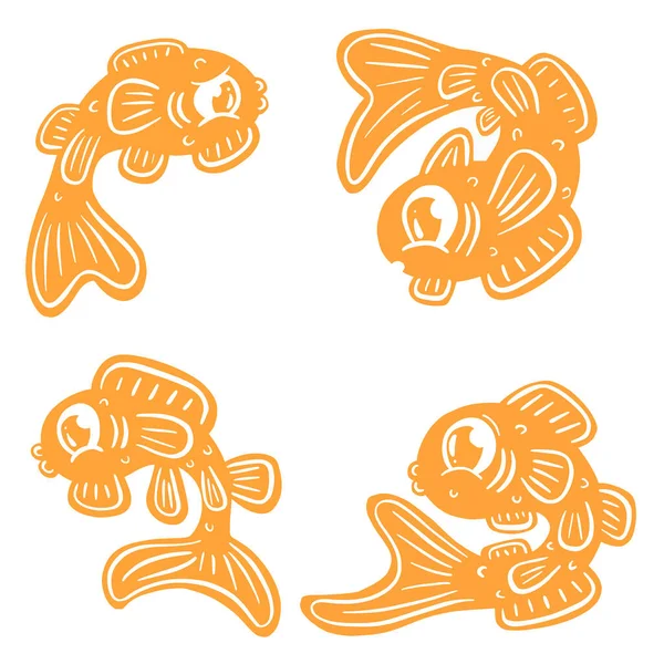 Çizgi film Biçimli Balık Balık Simgesi veya Balık Tutmak için Logo Fikri 