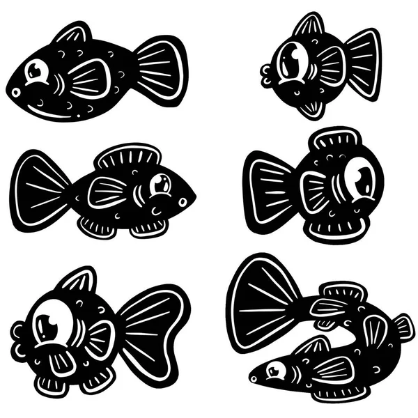 Икона Рыбка Золотая Рыбка Логотип Рыбалки — стоковый вектор