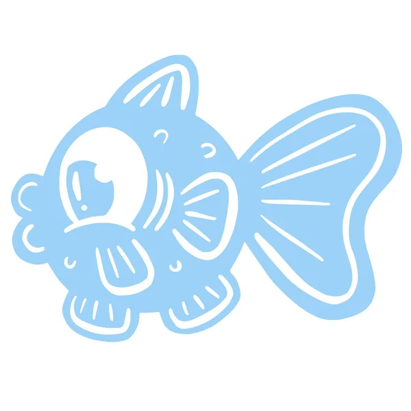 Cartoon Style Fish Icon Atau Logo Idea Fishing - Stok Vektor