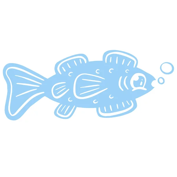 Cartoon Style Fish Goldfish Icon Logo Idea Fishing — Stock Vector