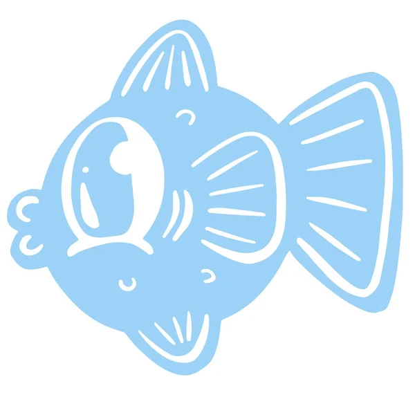 Cartoon Style Fish Goldfish Icon Logo Idea Fishing — Vetor de Stock