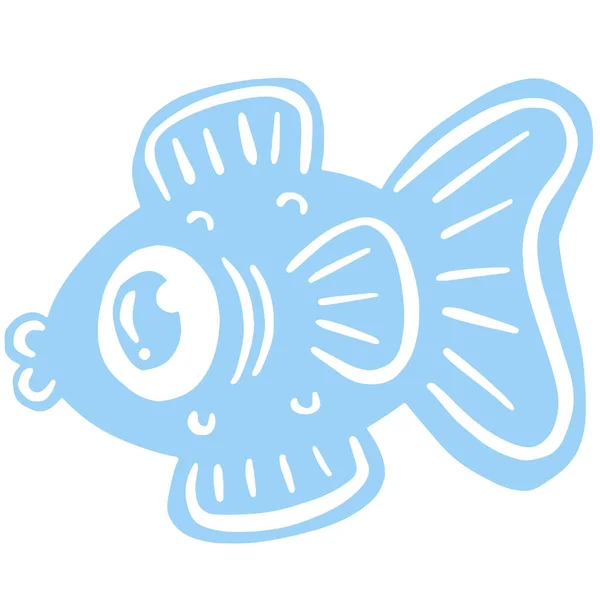 Cartoon Style Fish Goldfish Icon Logo Idea Fishing — Vetor de Stock