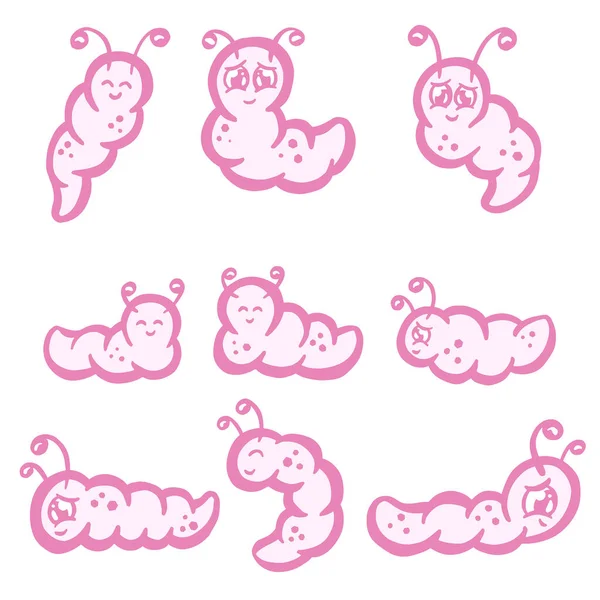 Wiggly Grub Tırtıl Tipi Çizgi Film Karakteri Çizimi