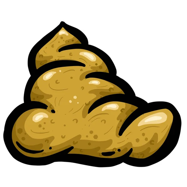 Cartoon Poop Turd Poo Brown Dirt — Stockvector