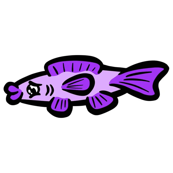 Cartoon Style Fish Goldfish Icon Logo Idea Fishing — Stock Vector