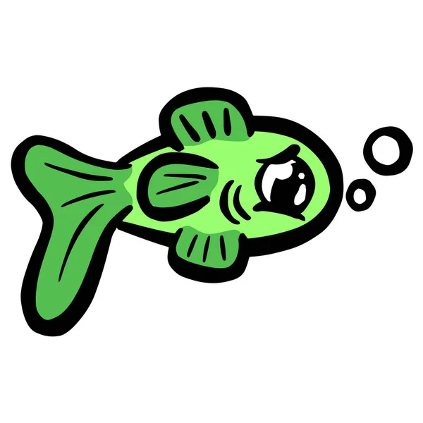 Cartoon Style Fish Goldfish Icon Logo Idea Fishing — Stockový vektor