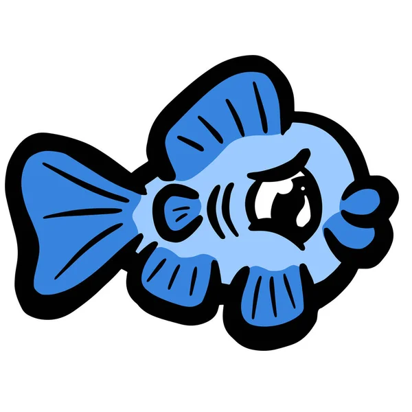 Cartoon Style Poisson Goldfish Icône Logo Idée Pour Pêche — Image vectorielle