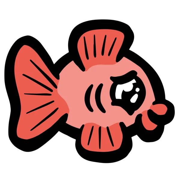 Cartoon Style Fish Goldfish Icon Logo Idea Fishing — Stockový vektor